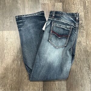 True Luck Faded Blue Straight Jeans